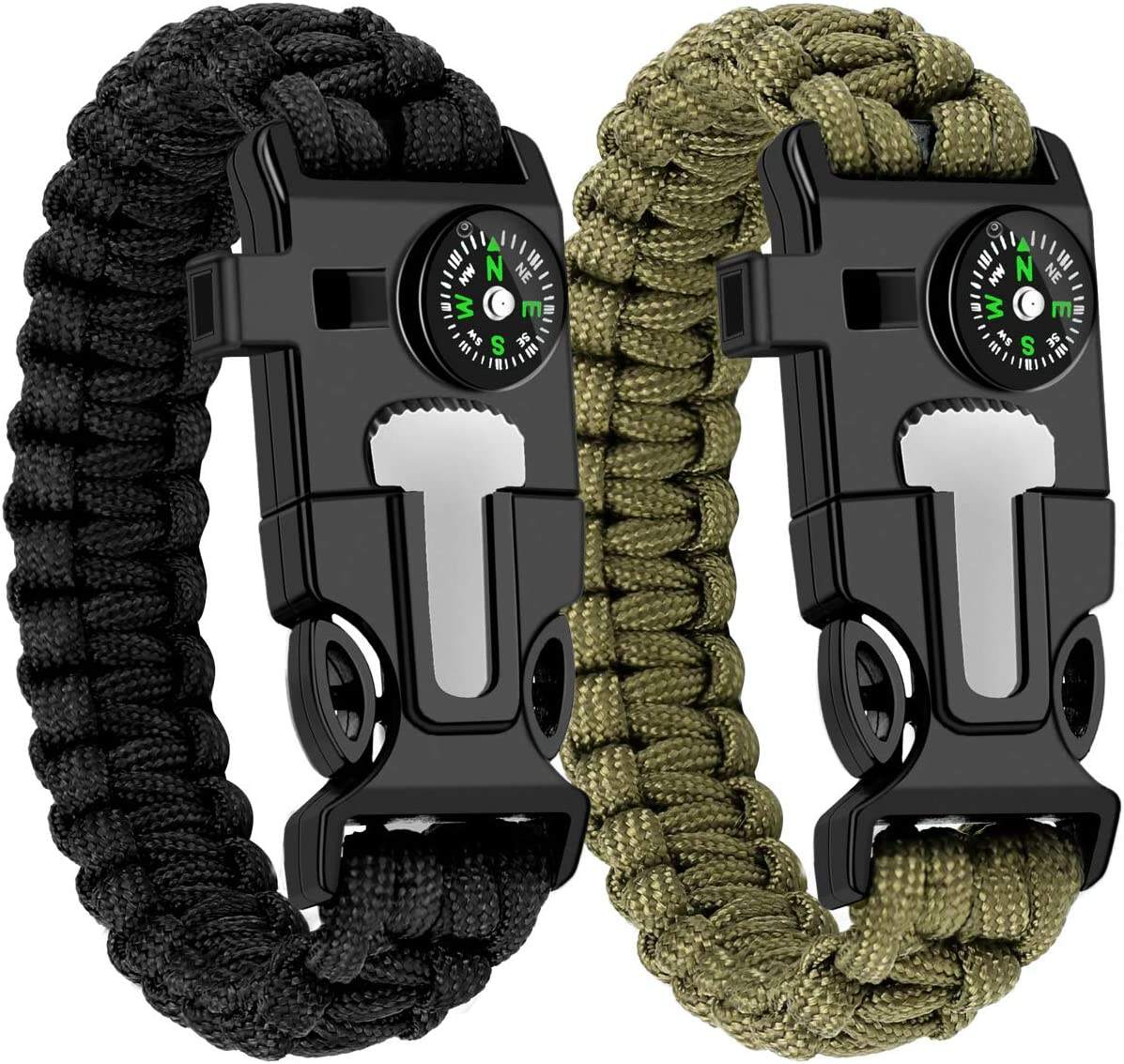 Anthrive Adjustable Paracord Survival Bracelet With Fire Starter Loud Whistle Perfect for Hiking Camping Fishing and Hunting supplier