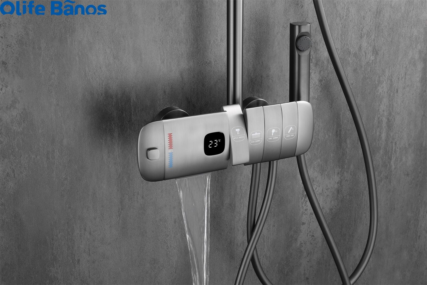 Thermostatic Shower System With 4 Independent Buttons And 4 Water Outlet Modes details