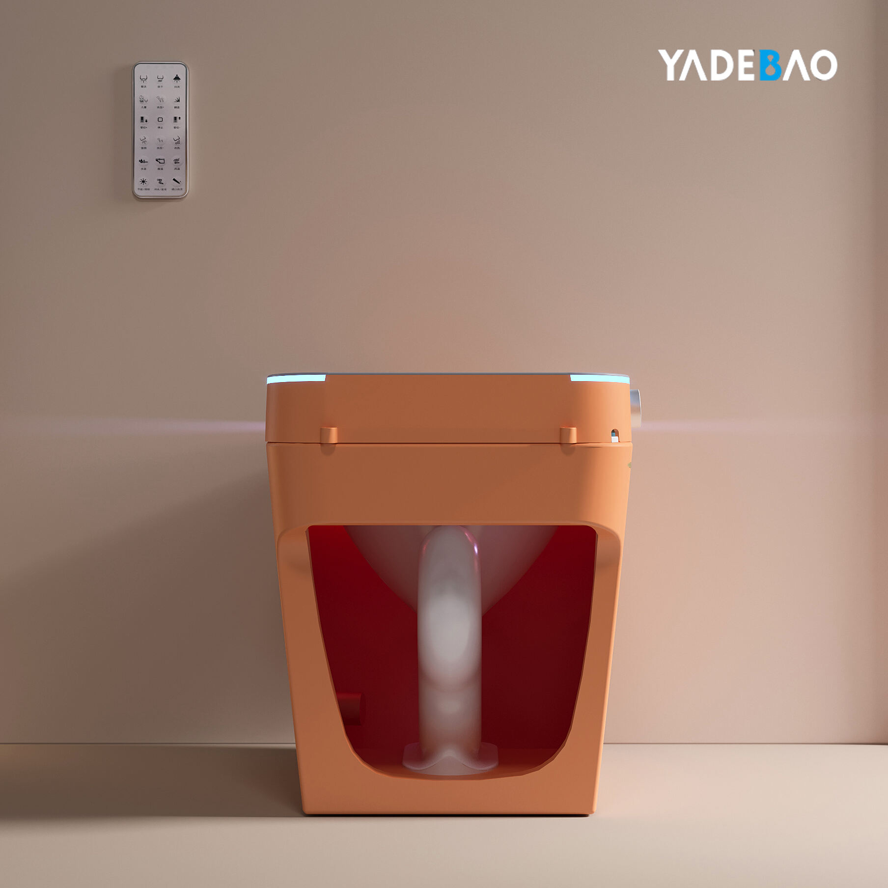 High-grade auto flush toilet orange gold design automatic intelligent toilet bathroom one piece smart toilet manufacture