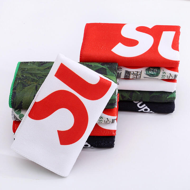 Fashionable Customized Logo Sublimation rectangle printed colorful beach towel supplier