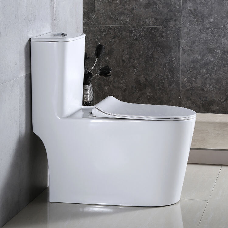 High Quality White Siphonic Wc s-Trap One Piece Ceramic Floor Mounted Water Closet Toilet For Bathroom manufacture