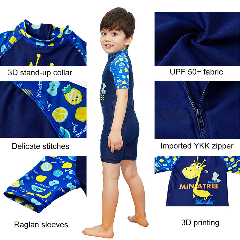 High Neck Elastic Sporty Swimwear for Kids manufacture