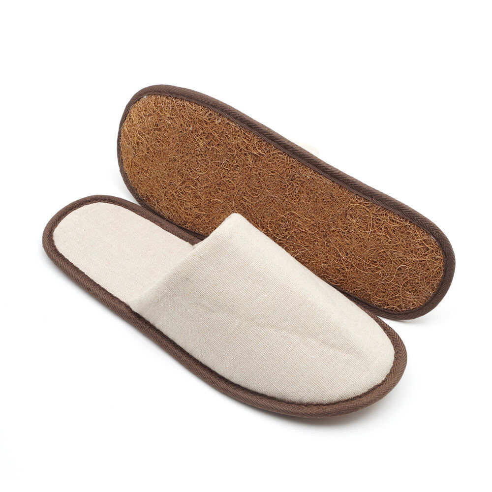 High Quality Custom Logo Biodegradable Eco-friendly Spa Hotel Slippers With Cork Sole factory