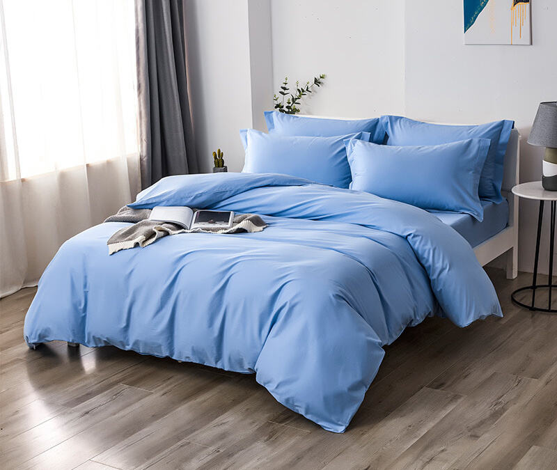 Home 4 Piece cotton fitted Bed Sheet for Solid Color Comforter Bedsheet Bedding Set factory