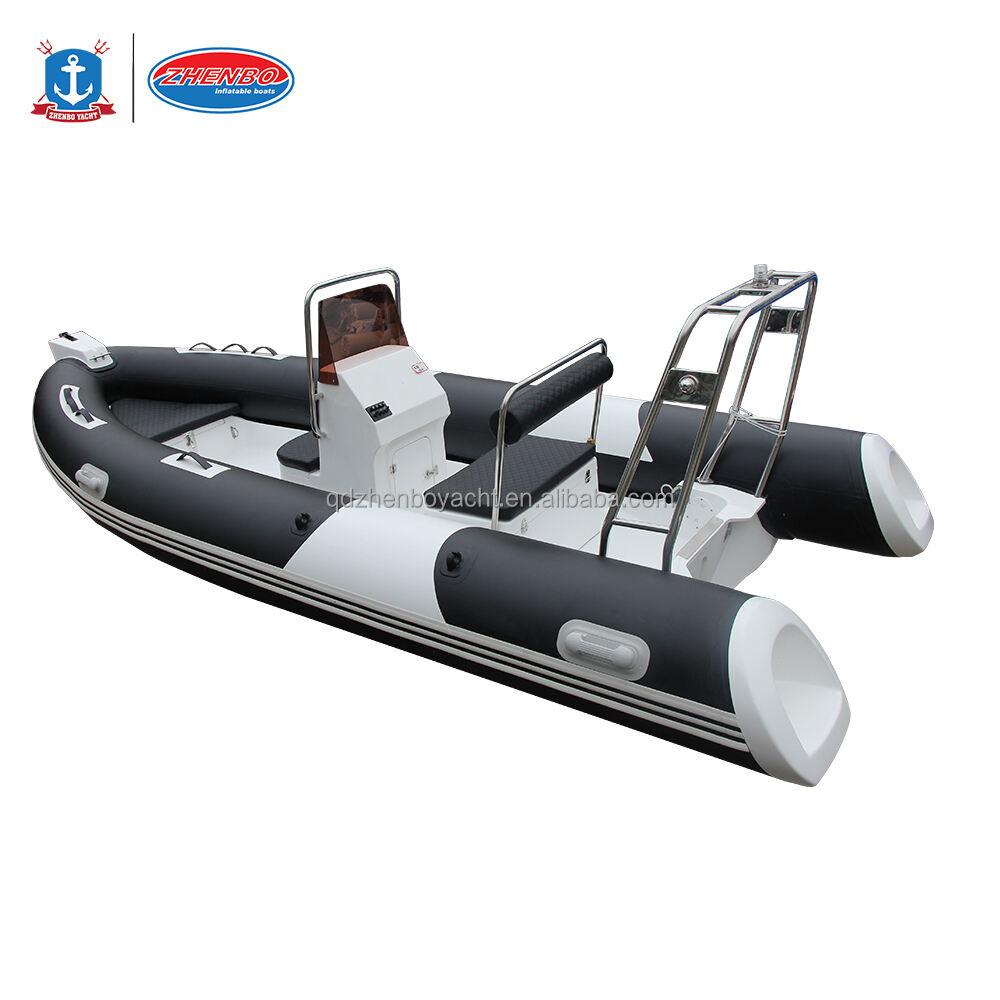 Zhenbo Fiberglass/aluminum boat botes inflatables pvc RIB-480A factory