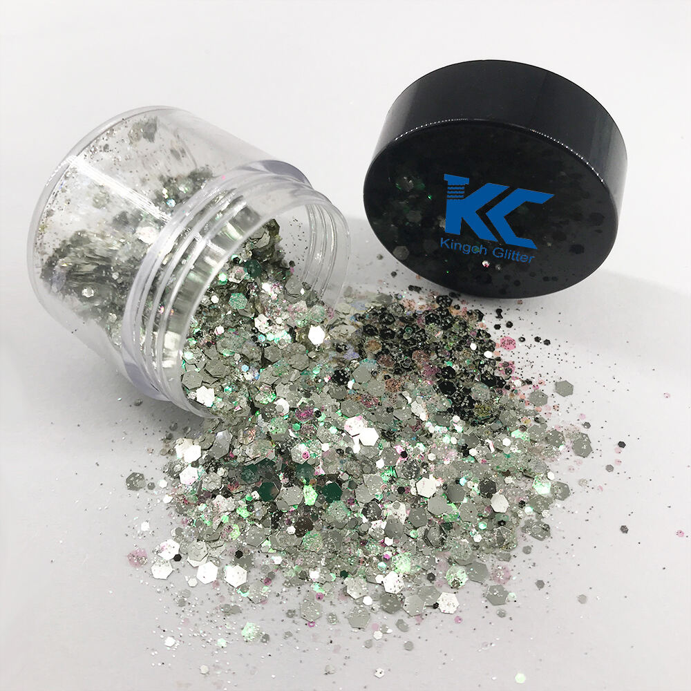 New coming pet glitter hexagon star shaped chunky glitter for tumbler manufacture