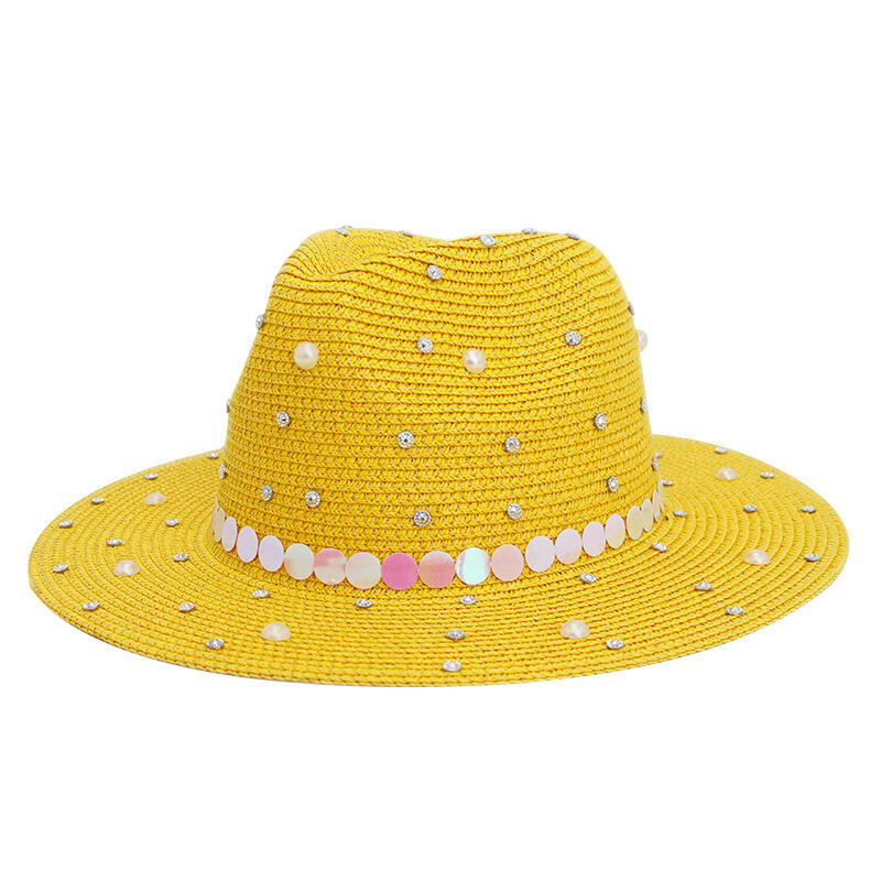 Diamond-sequined Panama hat