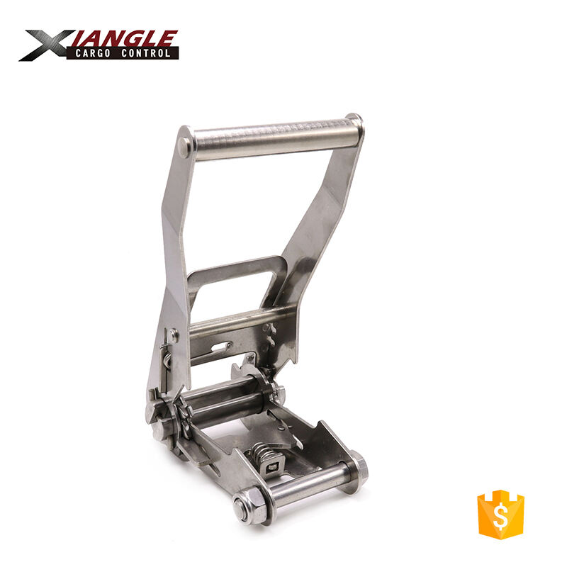 New sales 50mm 304 stainless steel Overcenter Buckle Cargo Lashing Strap Buckle cargo transport strap buckles supplier