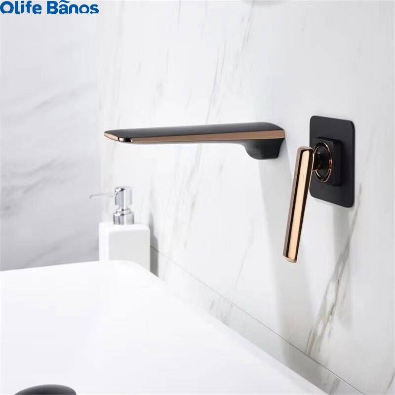 Kaiping new design brass concealed wall mounted cold and hot water single handle faucet wash basin mixer basin faucet manufacture