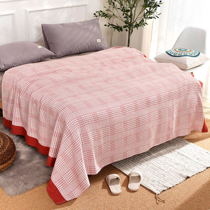 Eco-Friendly Bamboo Cotton Thin Blanket Lightweight Cooling Towel Blanket supplier