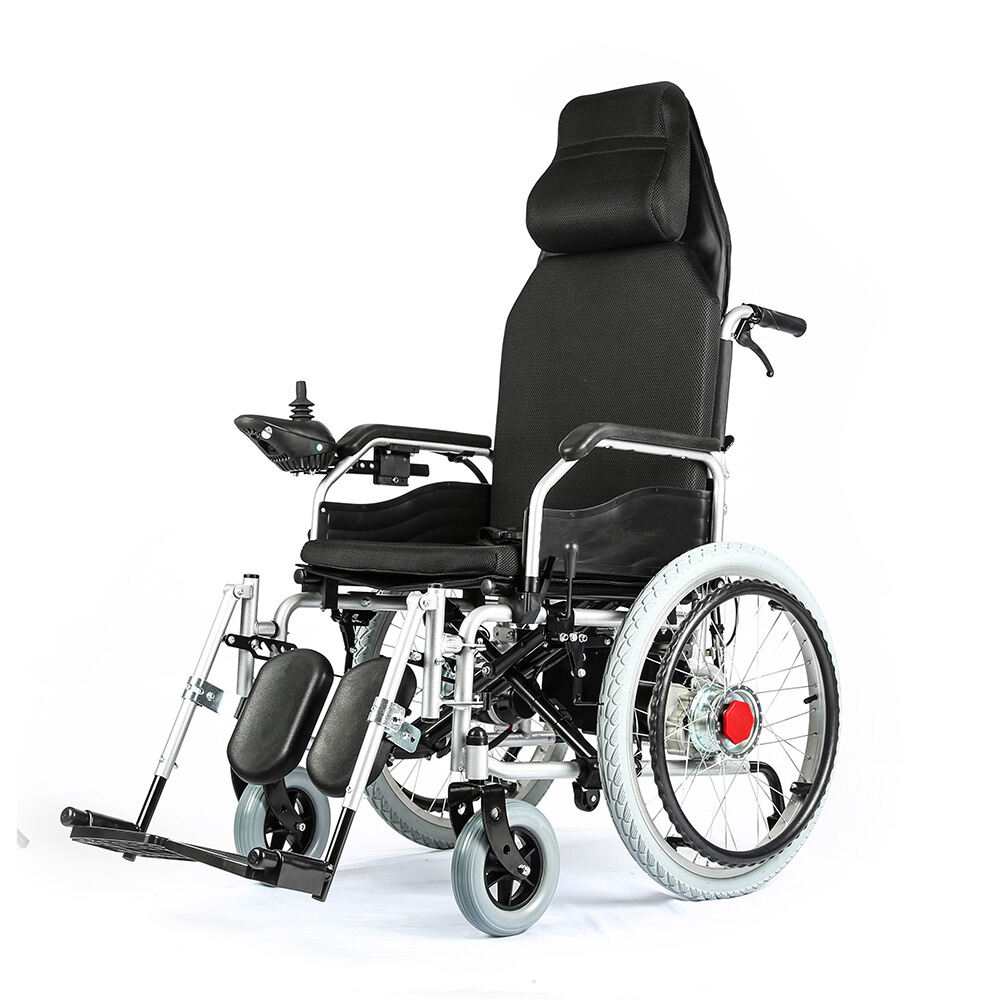 KSM-508 wheelchair with high back backrest 90-160/180 and legrest 90-180 adjustable electric foldable and reclining wheelchair