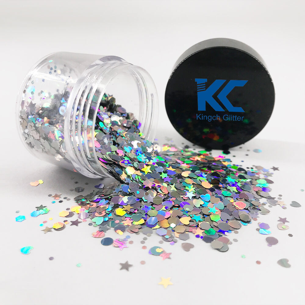 China Crafts Holographic chunky glitter for Nail Face Eye Shadow Tattoo Festival Body Dance Party factory