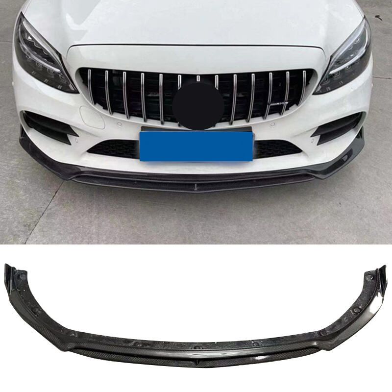 W205  Body Kit Accessories  Carbon Fiber Fibre Front Lip Splitter Fits For Mercedes-Benz C Class W205 2019-2021 details