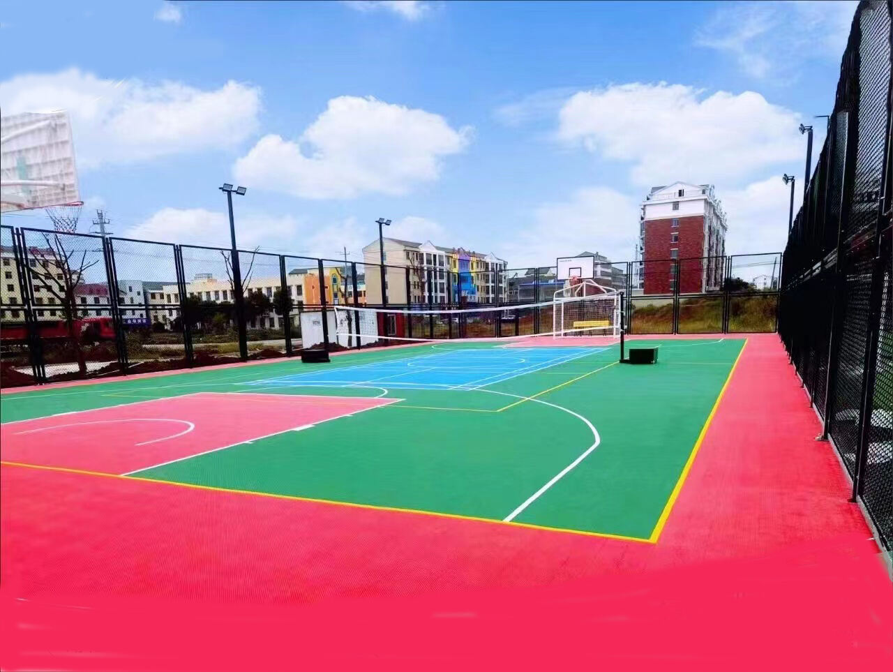 Portable Interlocking PP Sports Tiles Removable Outdoor Basketball Court Flooring for Multi-Sport Courts details