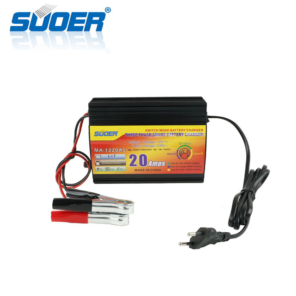 MA-1220AS Suoer 12V 20A Intelligent Lead Acid Charging Auto Solar Car Battery Charger