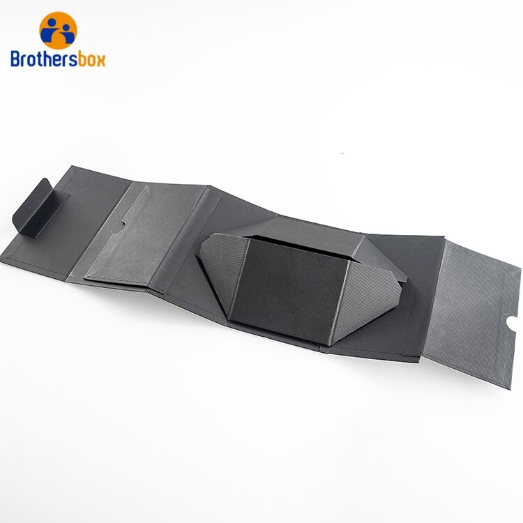 Black Foldable Packaging Box / Flat Collapsible Cardboard Box manufacture