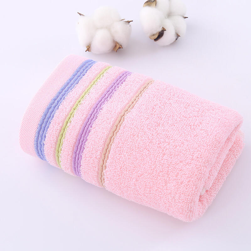 Multicolor cheapest Home Soft Plain Dyed Striped 100% Cotton bathroom towel factory