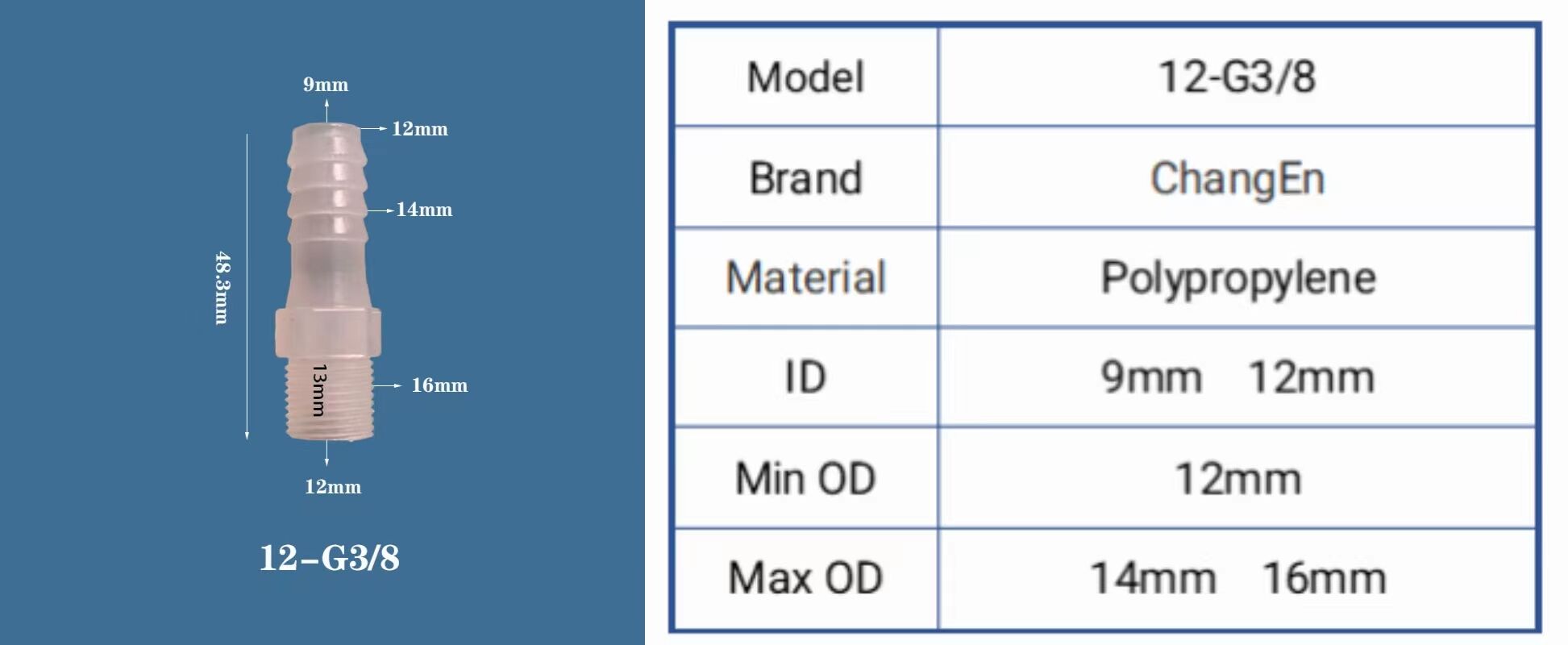 Chang En Plastic PP Male Thread Pagoda Straight Connector Quick Connect Fitting OEM Customizable Smooth Polypropylene Plug Head supplier