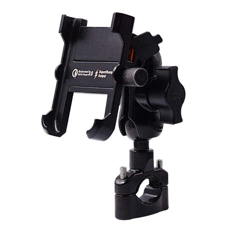 Laudtec Universal Motorcycle Phone Bracket Rechargeable QC3.0 Fast Charge Bicycle Mobile Phone Holder Stand