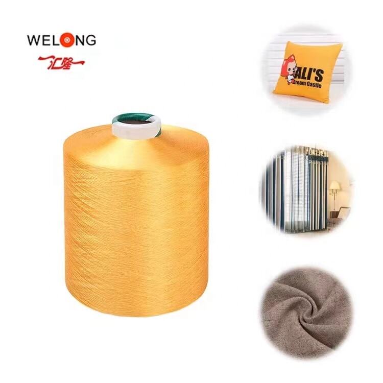 WELONG 100% polyester yarn High Quality Filament Polyester Yarn 20/2  DTY 100% Polyester Durable Colorfast Brilliant Shine details