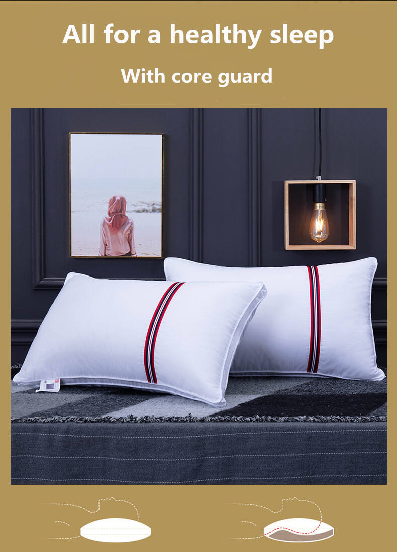 High Quality Hotel Home Polyester Hollowfiber Bed Sleeping cotton cover Pillow manufacture