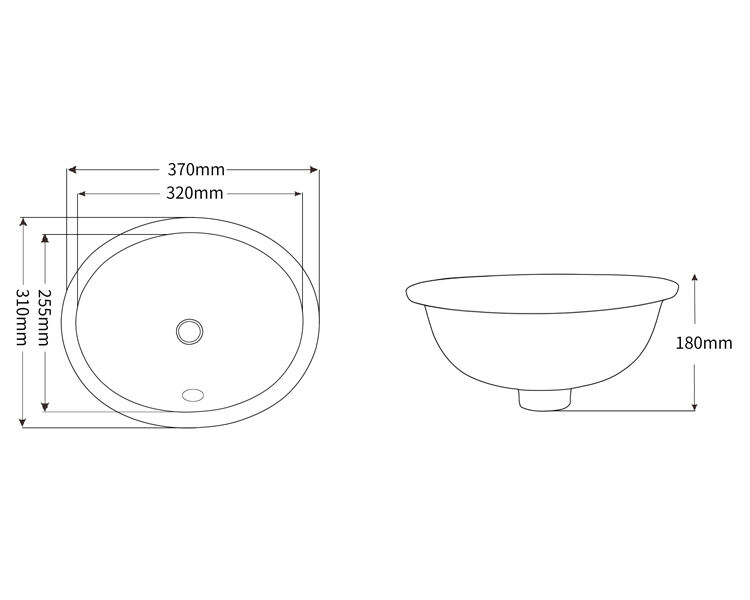 manufacturer undermount sink ce cupc ceramic oval under counter basins details