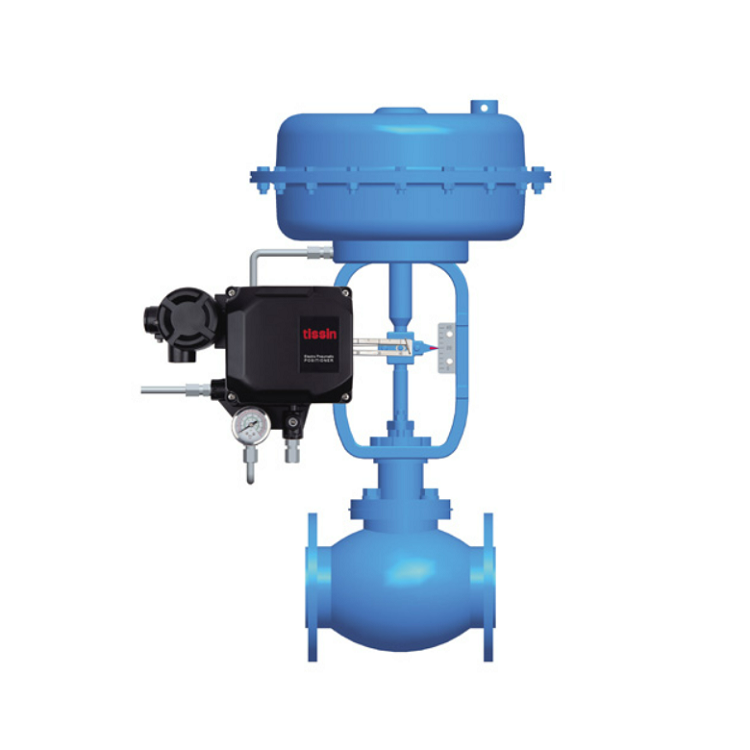 Chinese Control Valves with Tissin Smart Valve Positioner TS600 Series Pneumatic Positioners and Asco Solenoid Valve factory