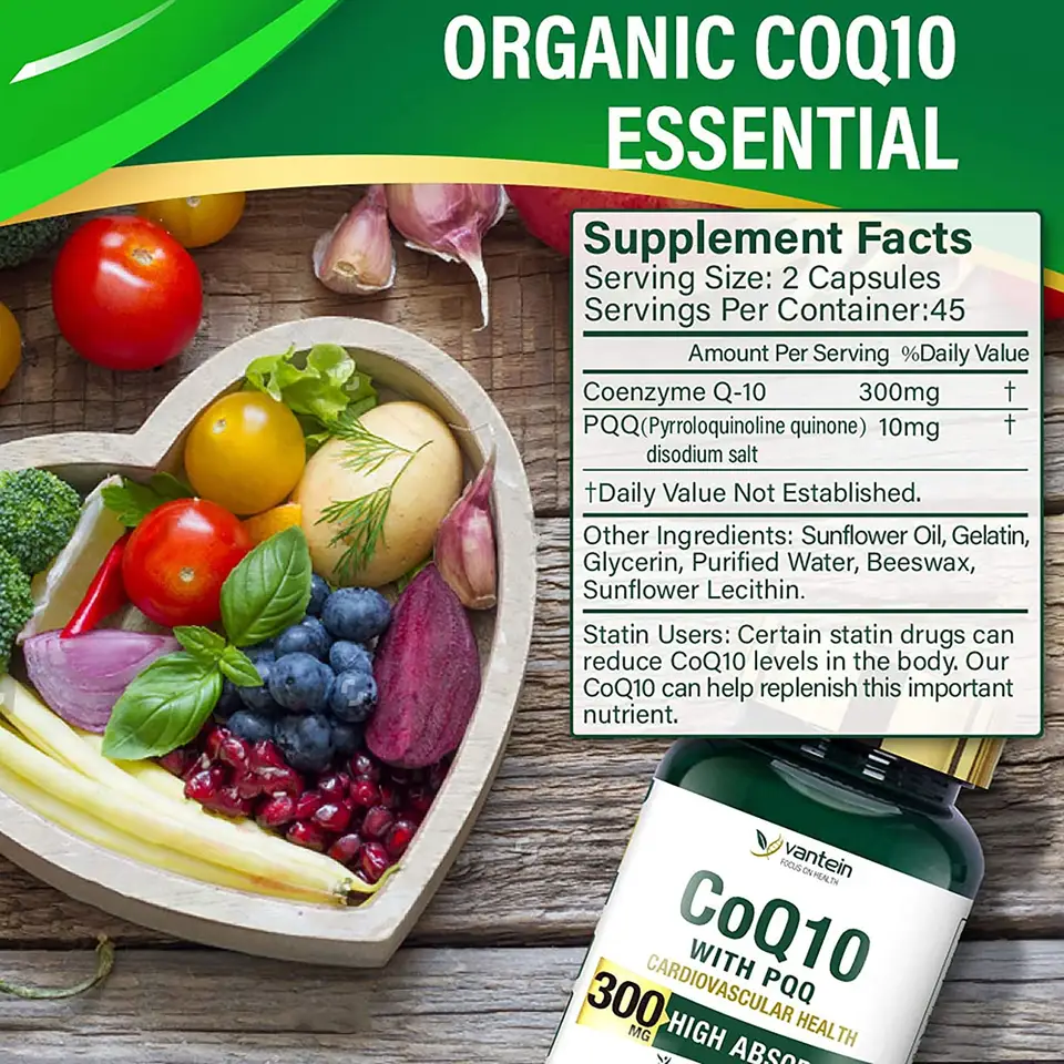 Coq10  With Pqq For Heart Health Anti Fatigue Improve Fertility Health Coenzyme Q10 Capsules details