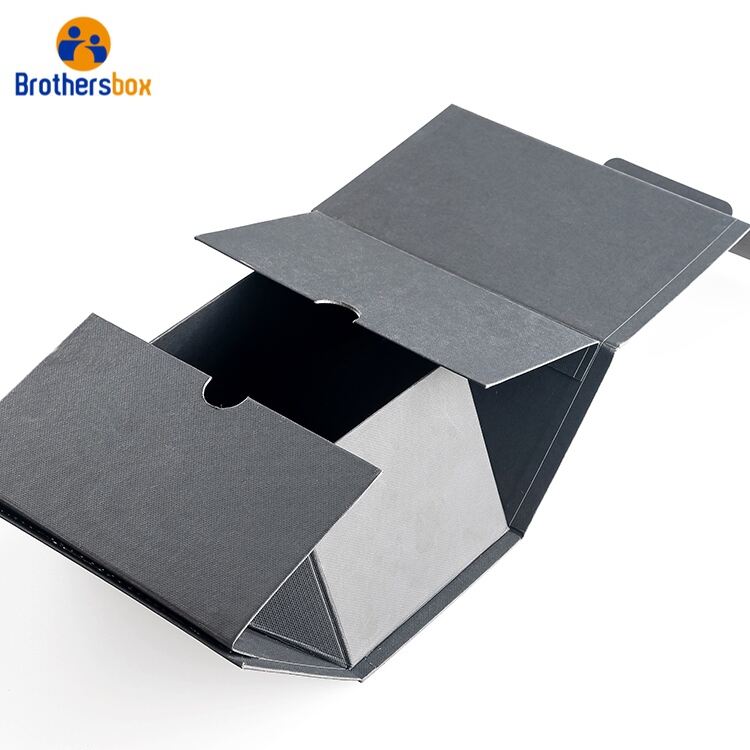 Black Foldable Packaging Box / Flat Collapsible Cardboard Box supplier