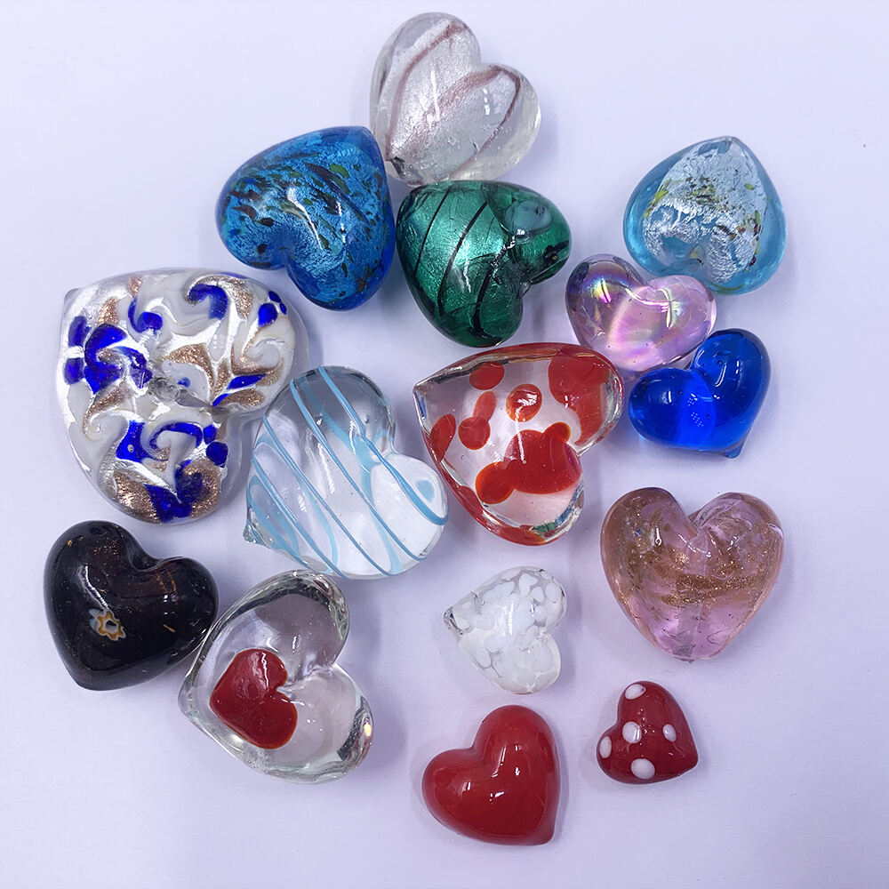 Best Selling Valentines Mix Irregular glass heart DIY glass Pendants for Necklace Pendant supplier