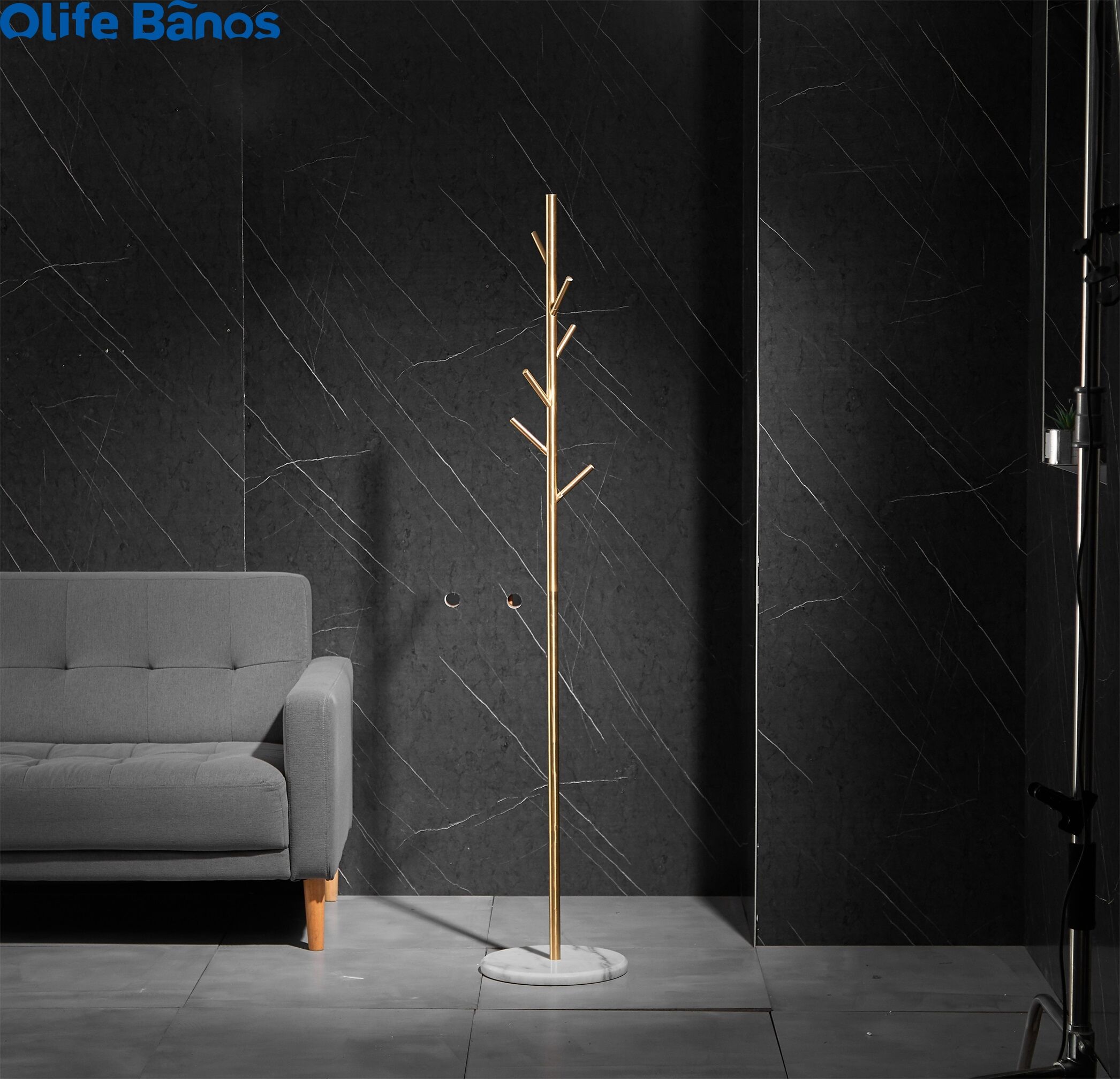 Bathroom Nordic Luxury Marble Base Coat Rack Bedroom Metal Hanging Clothes Rack Gold Floor Marble Clothes Tree factory