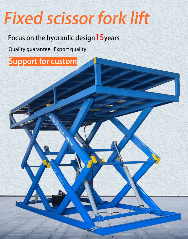 Customized Hydraulic stationary scissor lift platform loading dock 5 ton X-Lift table with extension ramp supplier