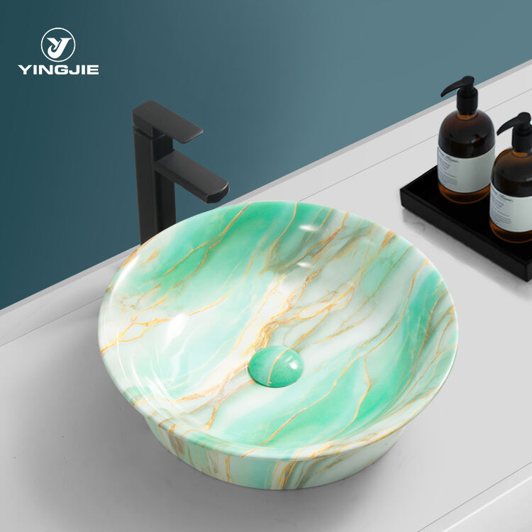 high quality colorful marble wash basin bathroom hand wash sink for hotel