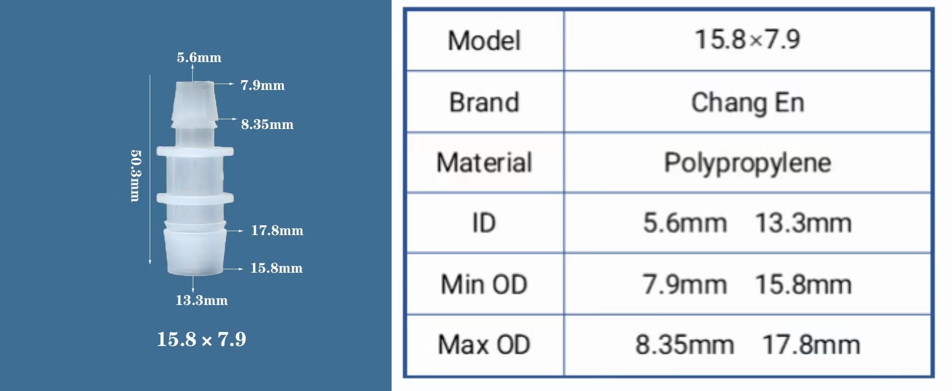 Chang En Variable diameter straight through Medical grade direct access Straight connector supplier