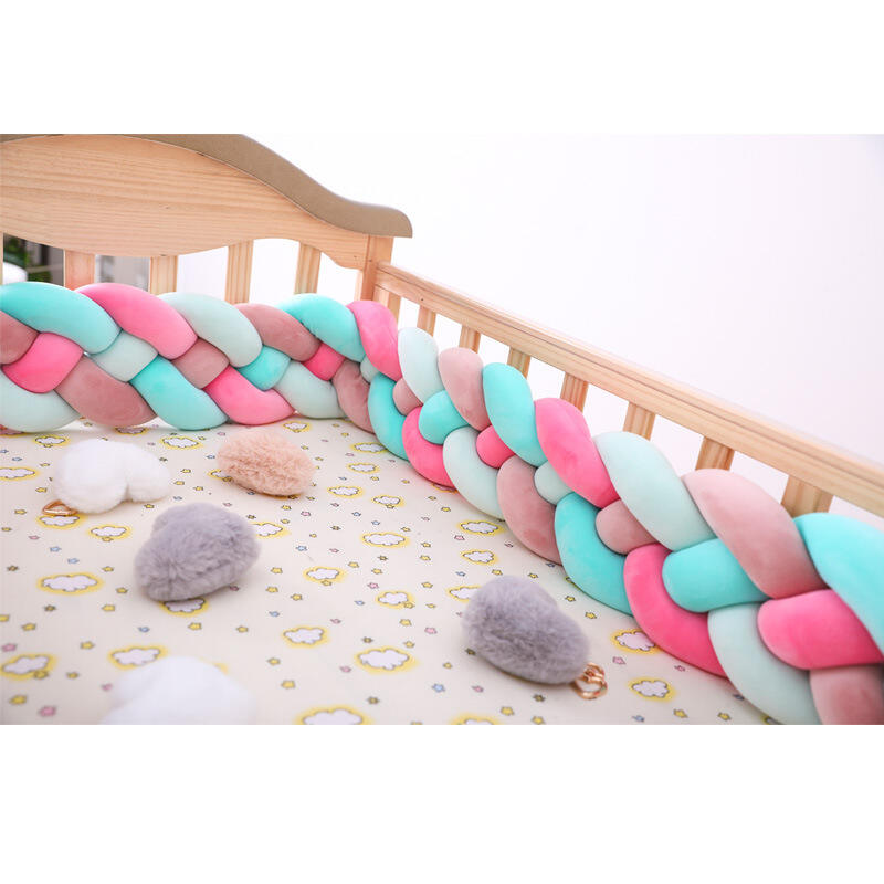 Crib bumper 1M/2M/3M Baby Bumper Bed Braid Knot Pillow Cushion Bumper for Infant Crib Protector Cot Bumper Room factory