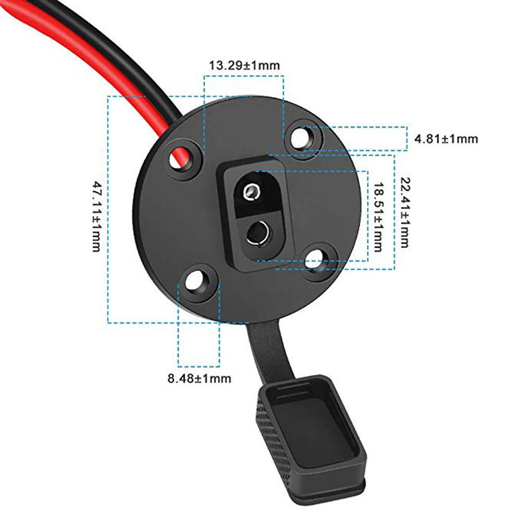 12AWG SAE Socket Plug SAE Quick Disconnect Panel Mount SAE Solar Charger Cable factory