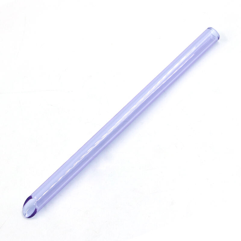 12mm Reusable Colorful High Borosilicate Bevel Pointed Slanted Tip Bubble Tea Glass boba Straw supplier