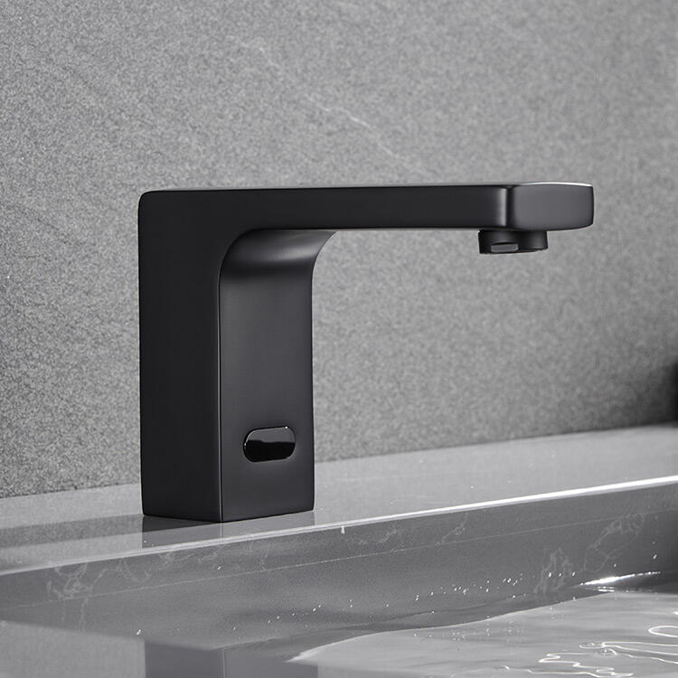 Water Saving Tapware Matte Black Inductive Touchless Automatic Sensor Bathroom Sink Taps High-end Brass Basin Faucets factory