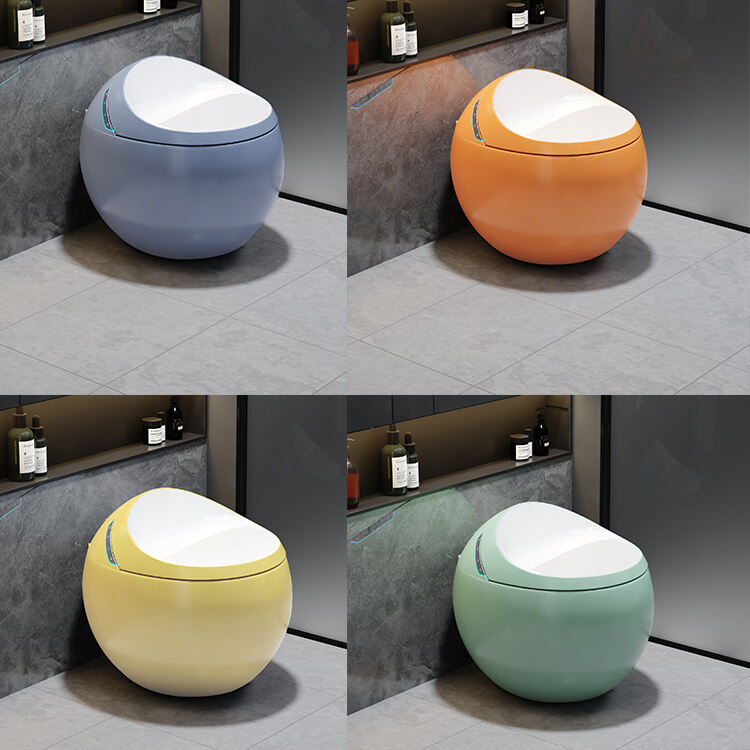 New design custom color orange egg shape round electric wc toilet intelligent automatic commode toilet bathroom smart toilet details