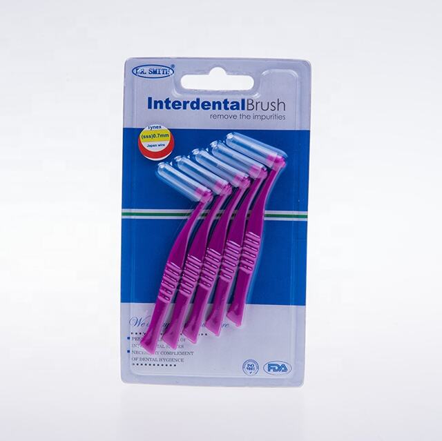 Palitos de dente interdentais para cuidados bucais adultos, escova de limpeza de dentes de plástico com ponta de borracha, produto oral interdental durável, fábrica