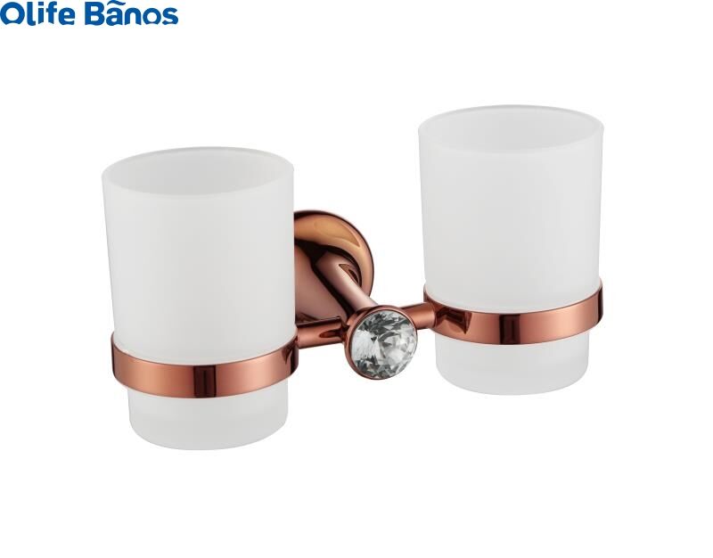 2023 new trend retro rose gold bright gold  brass base 5 pcs  bathroom accessories fittings towel rack for hotel details