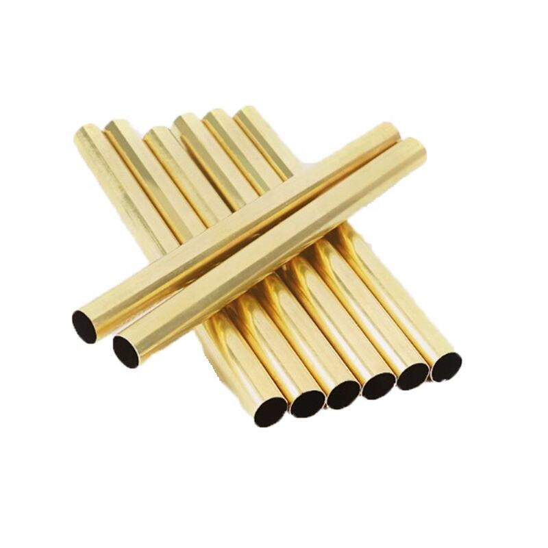 High Quality OEM Sizes Tubes Small Hollow Pipe Polished Brass Tube details