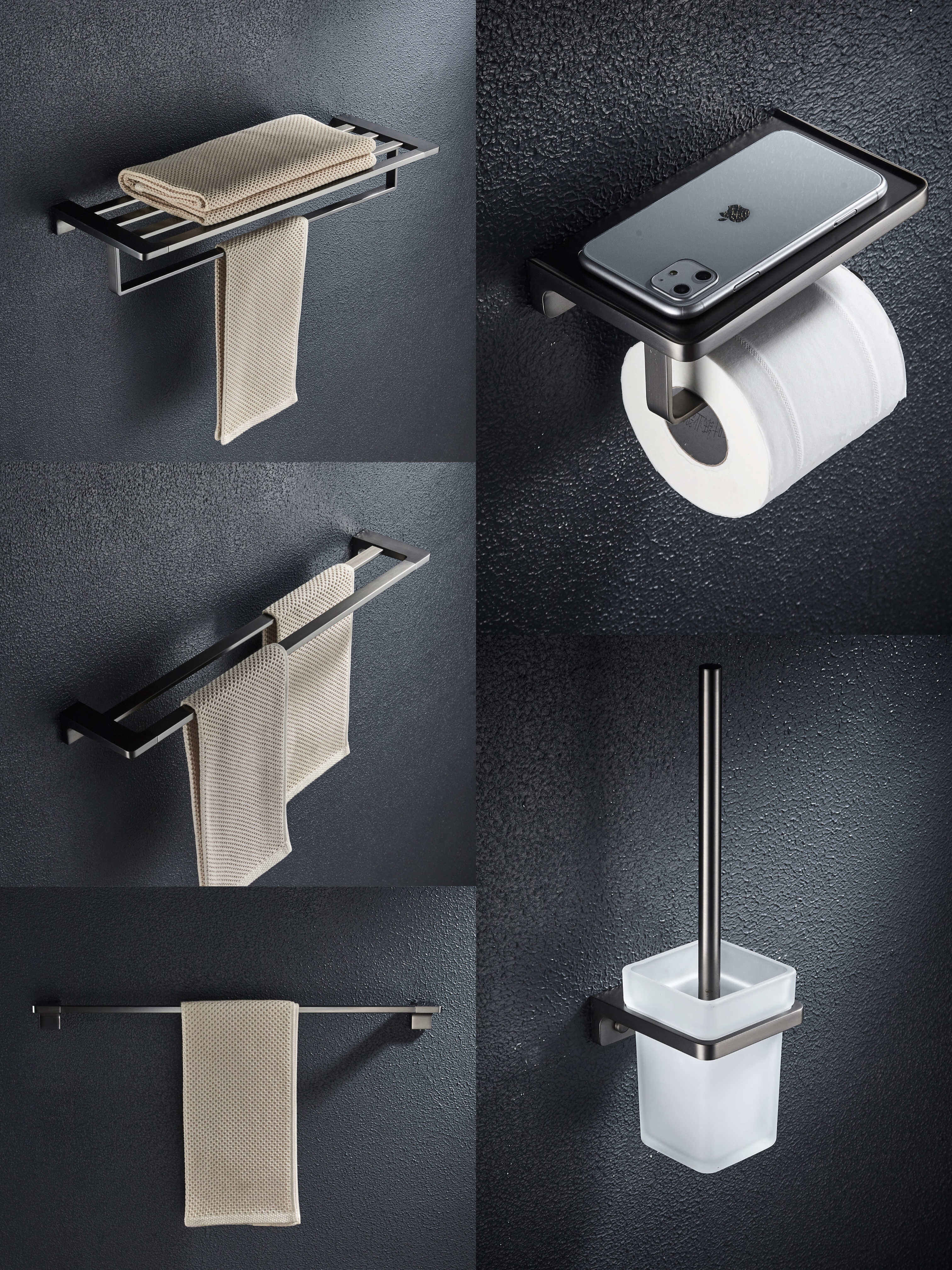 China cheap complete Bathroom Hardware Stainless Steel Bathroom Accessories Set details