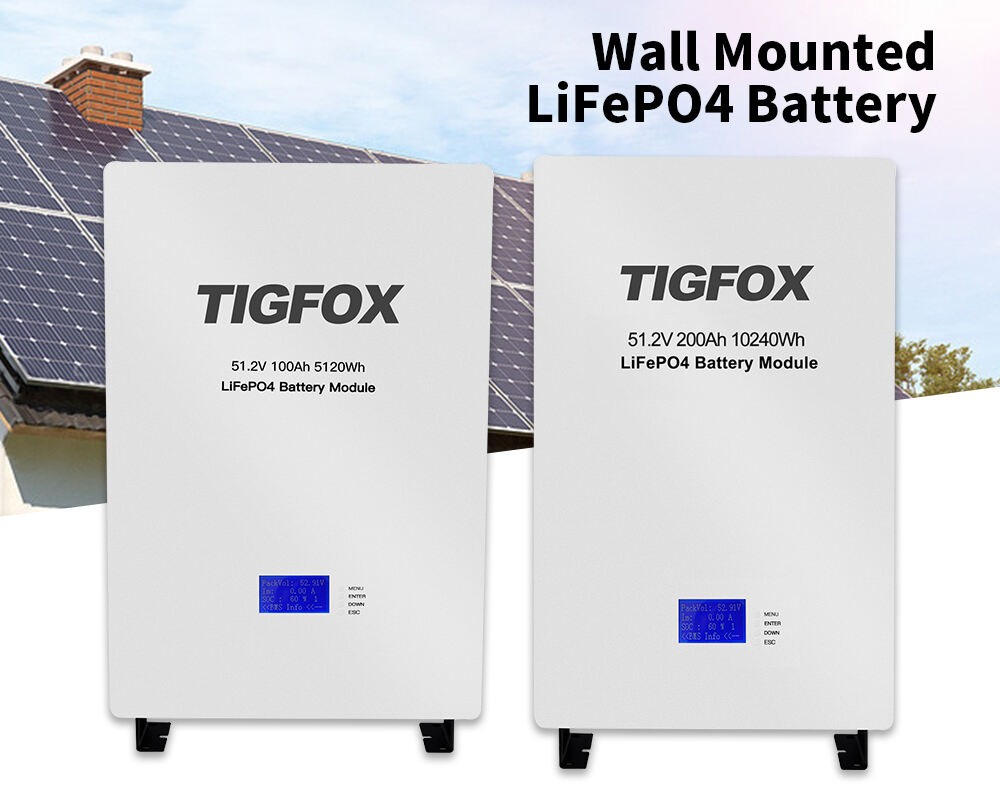 TIGFOX off grid hybrid 48v battery energy storage solar mounted 51.2v 200ah 100ah lifepo4 48v battery 5kw solar power system factory