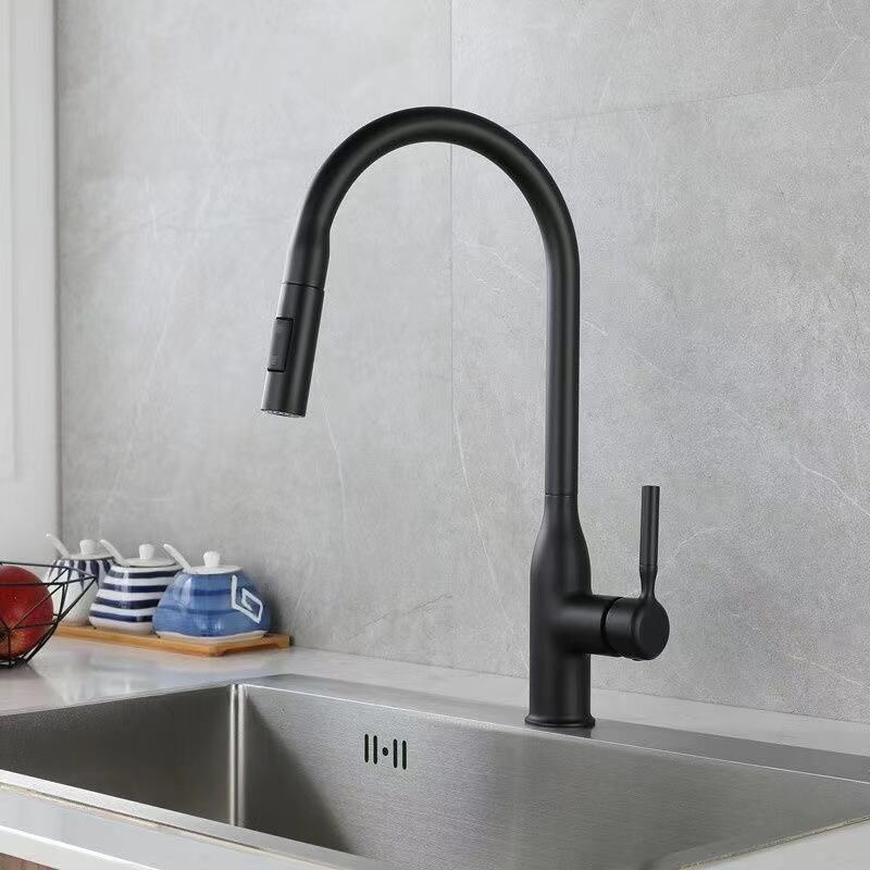 Modern Hot Healthy Sink Mixer Pull Down Brushed  Gun  Metal Kitchen Faucet Pull Mixer Sink Tap supplier