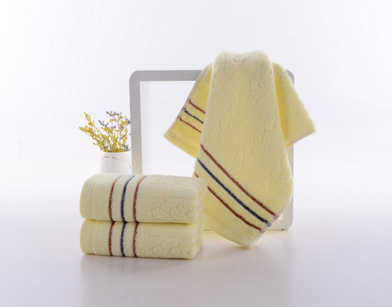 Home Textile Wheat ear pattern embossing Satin Absorbent Hand Towels Face Towel 100% Cotton manufacture