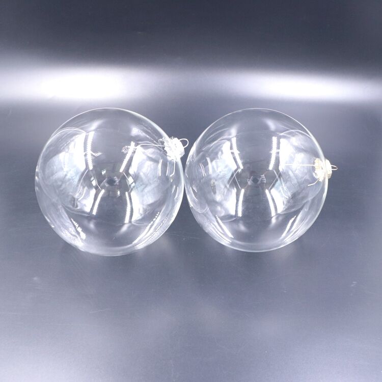 Decorative Customized Handblown Borosilicate Clear Ornament Christmas Glass Ball Wholesale details