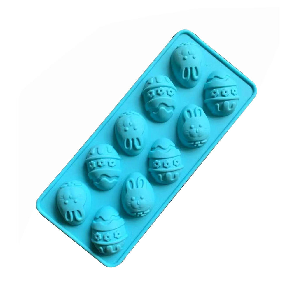 10 Cell Easter Egg Silicone Chocolate Mold Rabbit Ice cube Cream Cake Mould factory