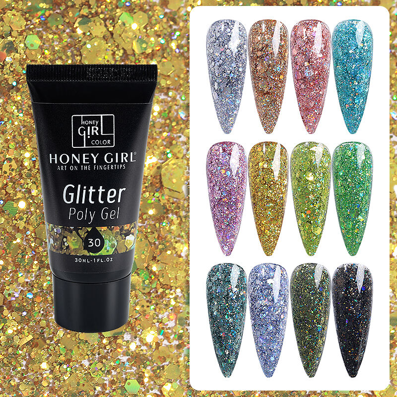 Free Samples Artist Acrylic Gel extension 12 Colors Nails Glitter Polish Poly Uv Gel Poly Nail Gel Kit OEM Private Label details