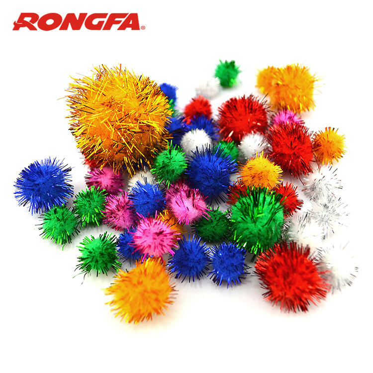 100 Pcs/bag Colorful Glittery Craft Pompoms supplier